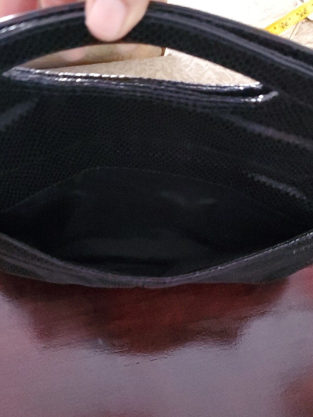 Nine West Black Textured Snake-Embossed Clutch - Picture 6 of 7